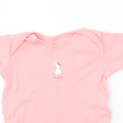 Matalan Girls Pink  Cotton Babygrow One-Piece Size 3-6 Months  Snap - Cutie