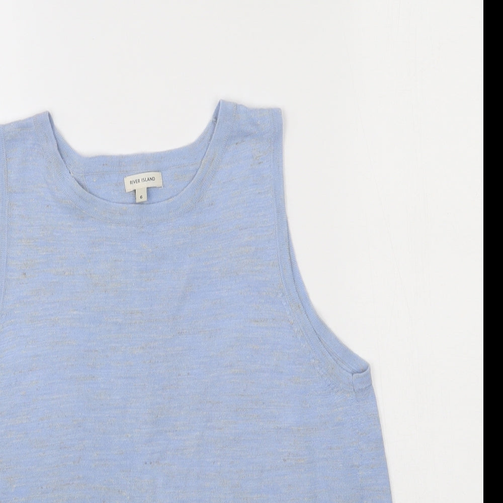 Womens UK Size 6 River Island Blue Basic Tank