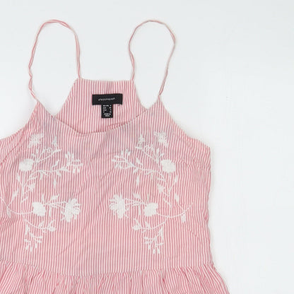 Atmosphere Womens Pink Striped Viscose Camisole Tank Size 6 Scoop Neck