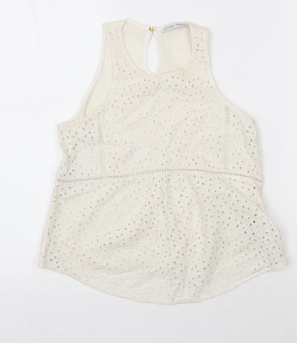 Womens UK Size S NEXT Ivory Basic Tank