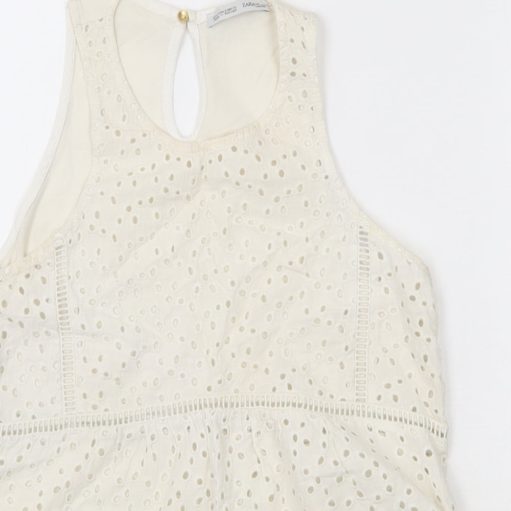 Womens UK Size S NEXT Ivory Basic Tank