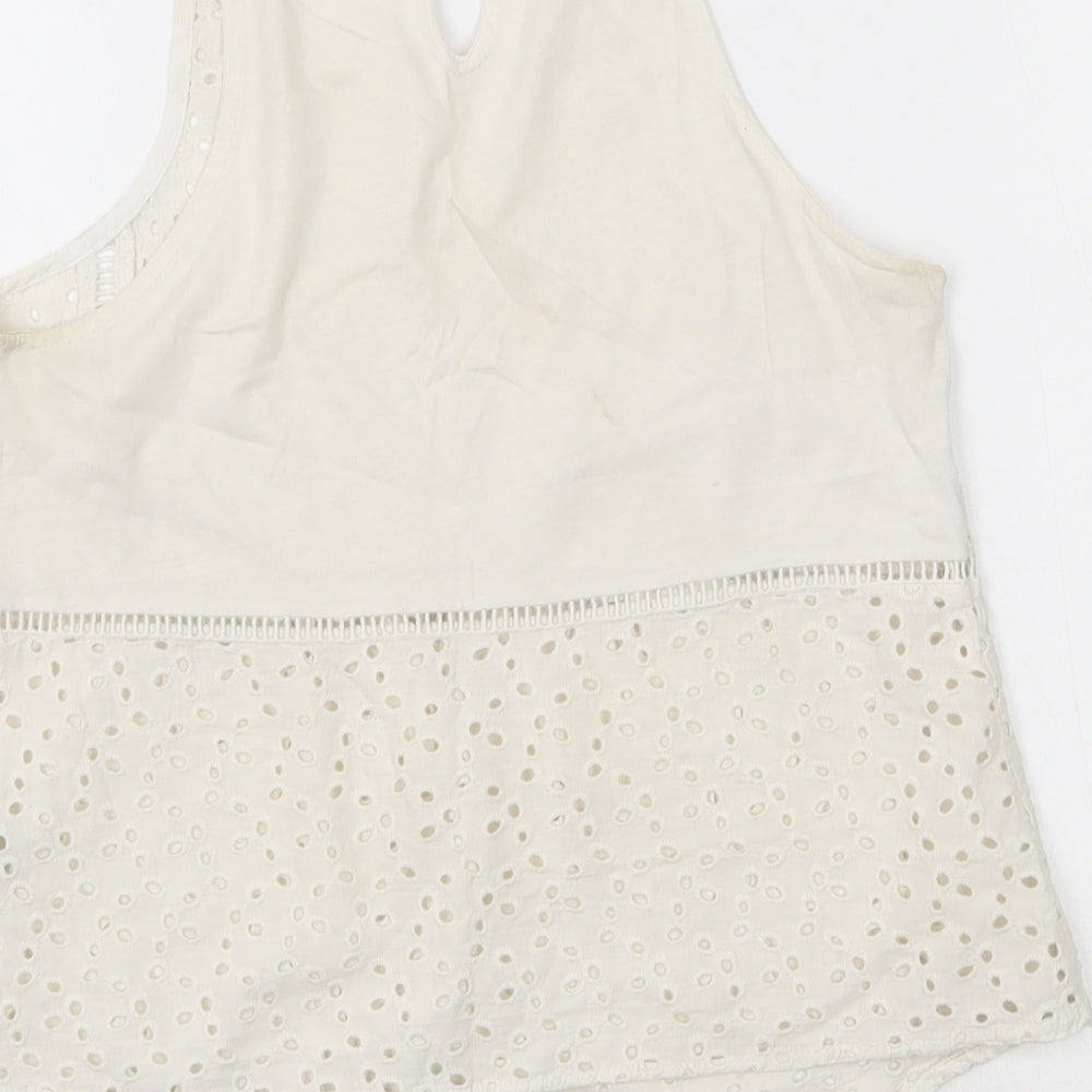 Womens UK Size S NEXT Ivory Basic Tank