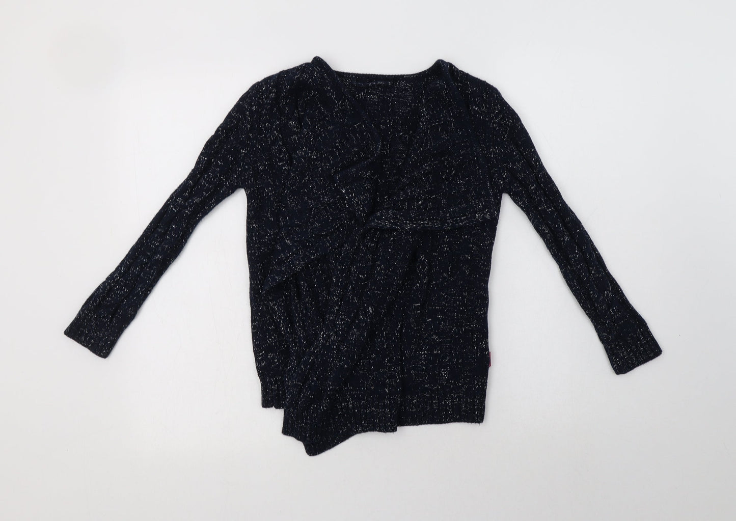 Nutmeg Girls Blue V-Neck  Cotton Cardigan Jumper Size 7-8 Years