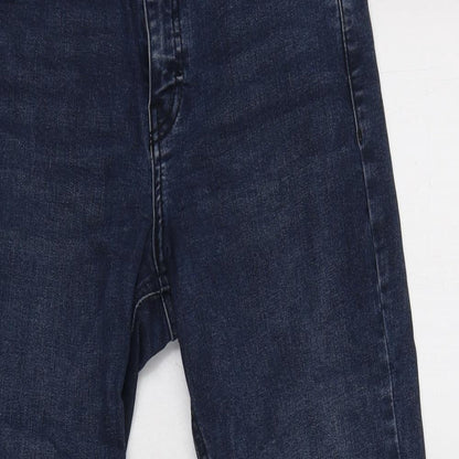 Topshop Womens Blue  Cotton Skinny Jeans Size 28 L28 in Regular Button