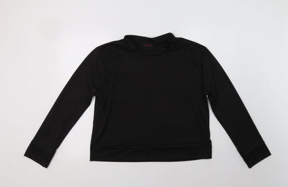 Kaaya Womens Black  Polyester Pullover Sweatshirt Size M