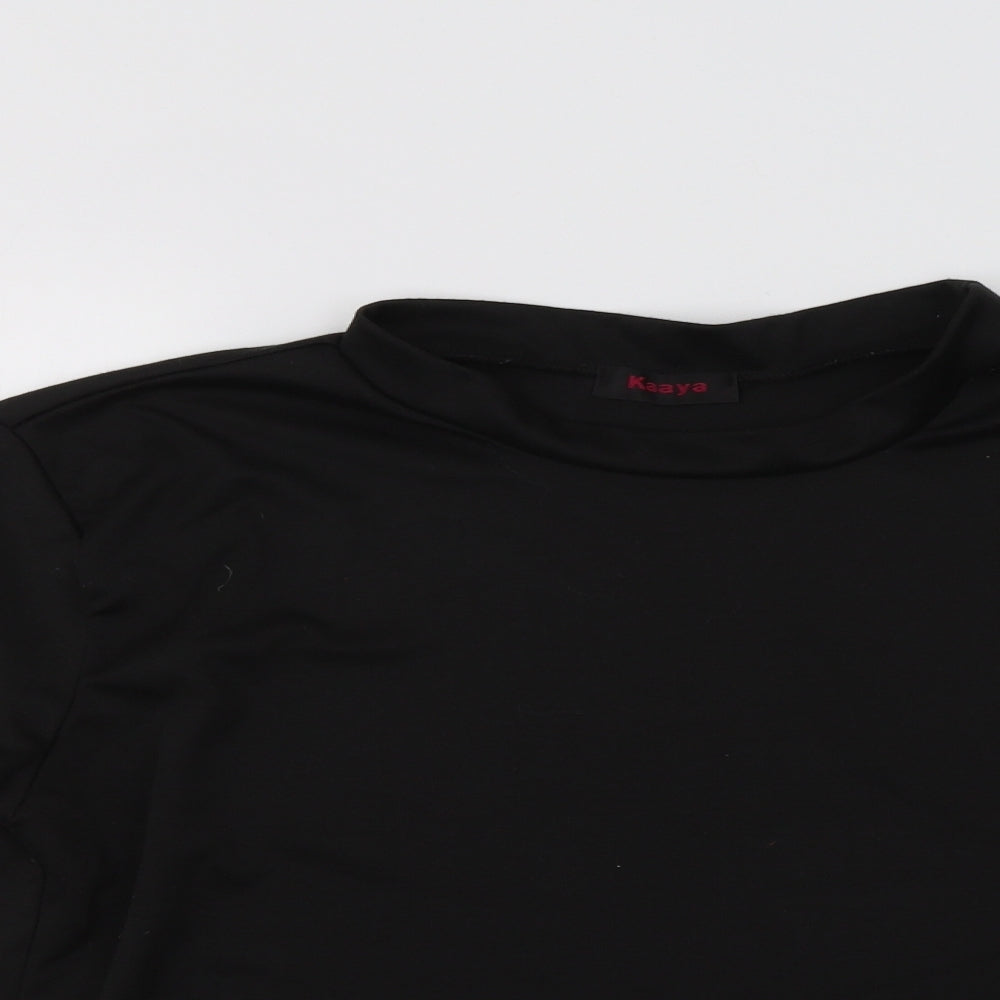 Kaaya Womens Black  Polyester Pullover Sweatshirt Size M