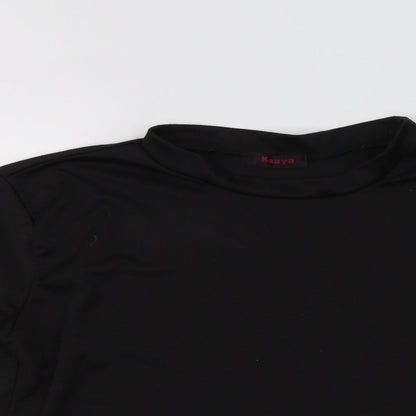 Kaaya Womens Black  Polyester Pullover Sweatshirt Size M