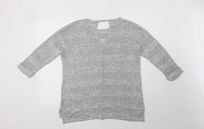 Womens UK Size M Papaya Grey Pullover Jumper