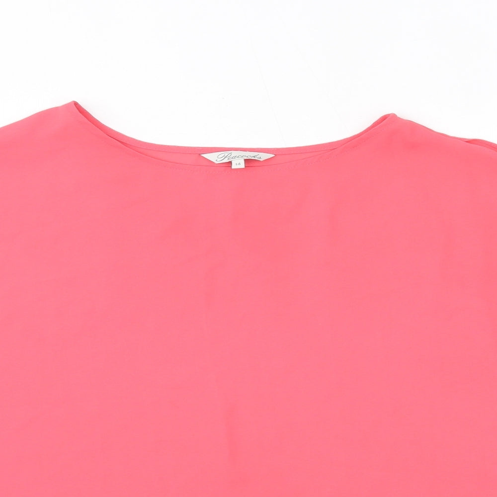 Womens UK Size 14 Peacocks Pink Basic Blouse