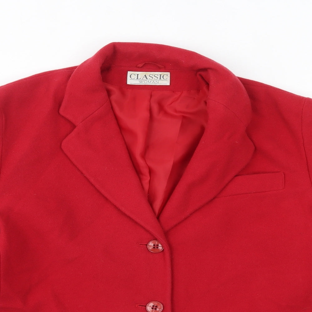 Womens UK Size 12 Classic Red Overcoat