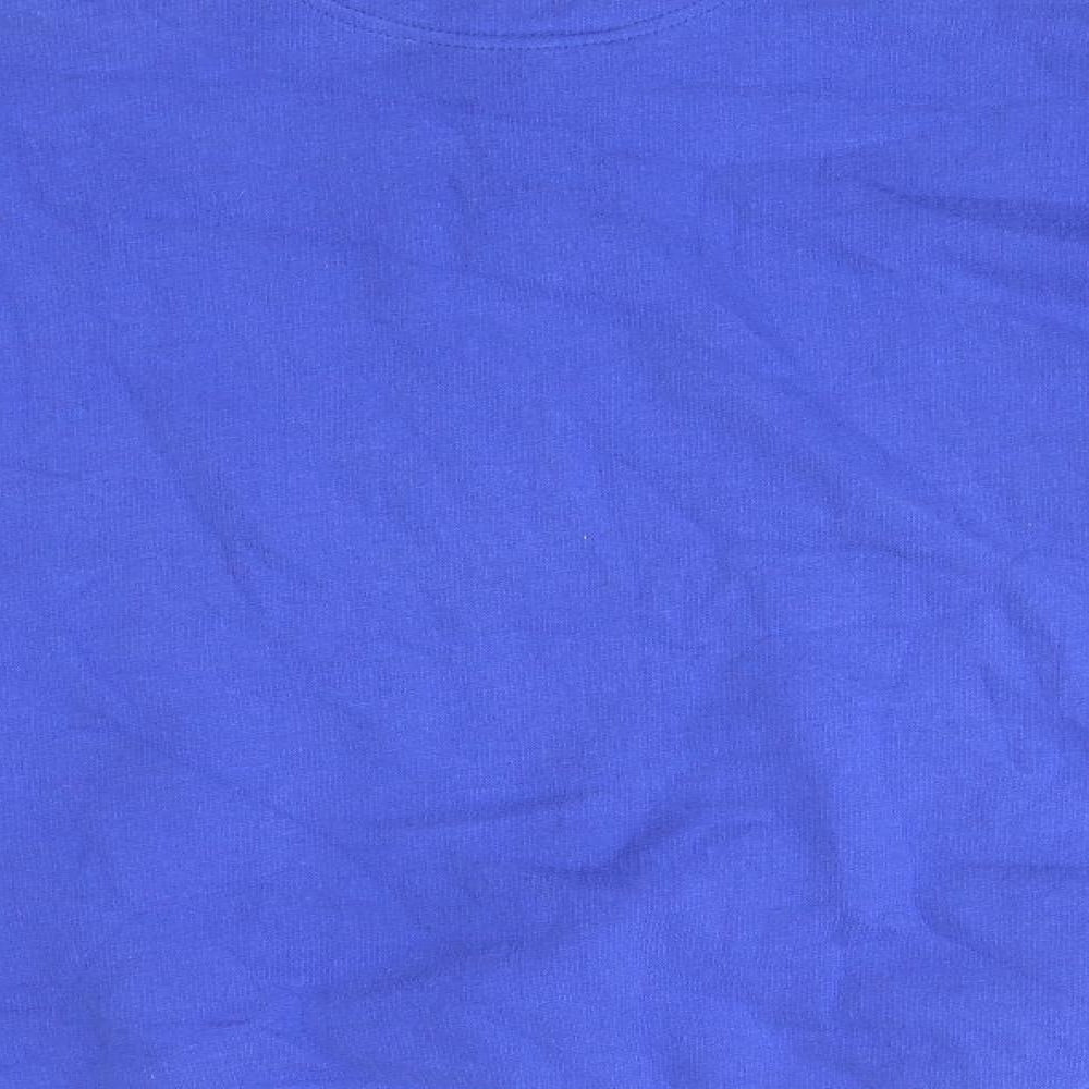 Preworn Mens Blue Collared  Cotton Pullover Jumper Size S