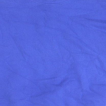 Preworn Mens Blue Collared  Cotton Pullover Jumper Size S