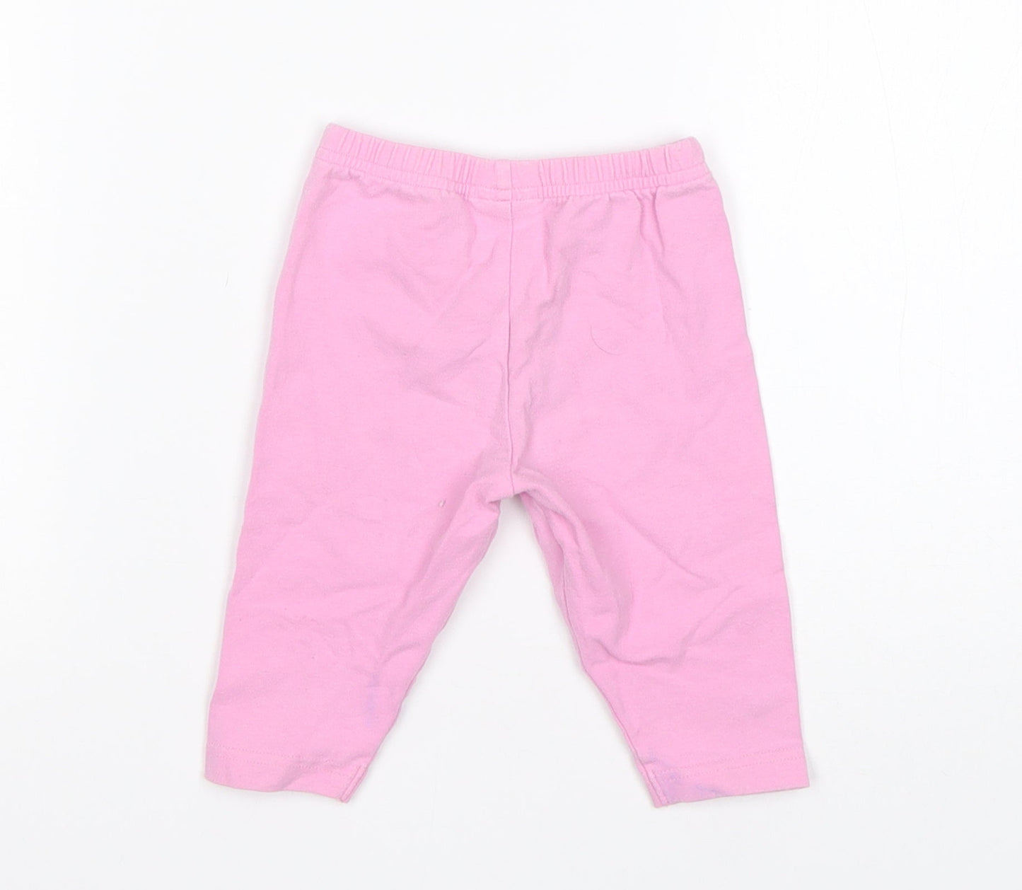 Tesco Girls Pink Floral Cotton  Pyjama Pants Size 3-6 Months