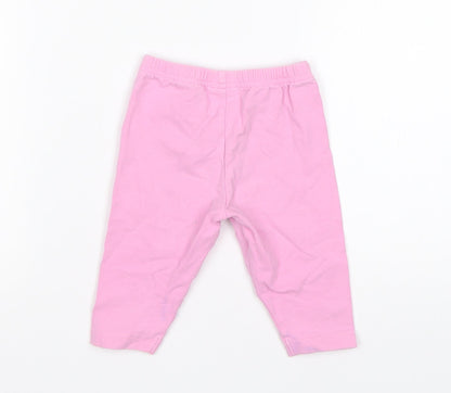 Tesco Girls Pink Floral Cotton  Pyjama Pants Size 3-6 Months