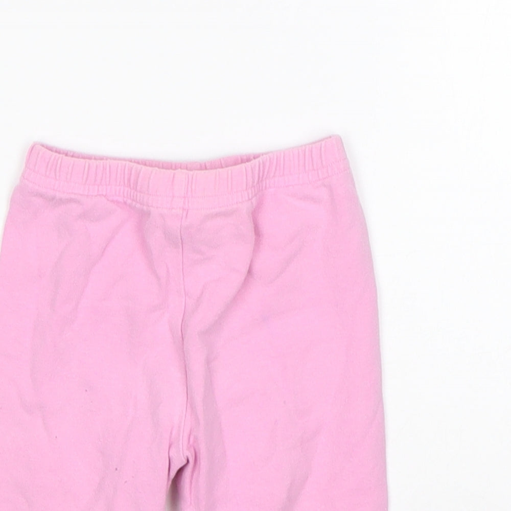 Tesco Girls Pink Floral Cotton  Pyjama Pants Size 3-6 Months