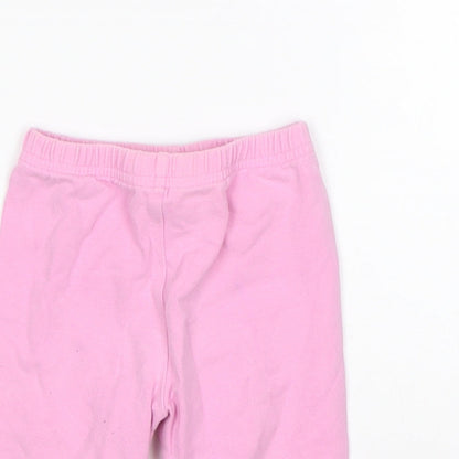 Tesco Girls Pink Floral Cotton  Pyjama Pants Size 3-6 Months
