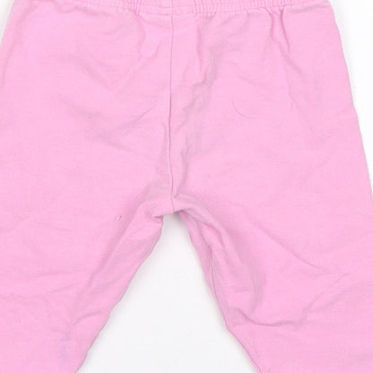 Tesco Girls Pink Floral Cotton  Pyjama Pants Size 3-6 Months
