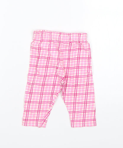 NEXT Girls Pink Plaid   Pyjama Pants Size 3-6 Months