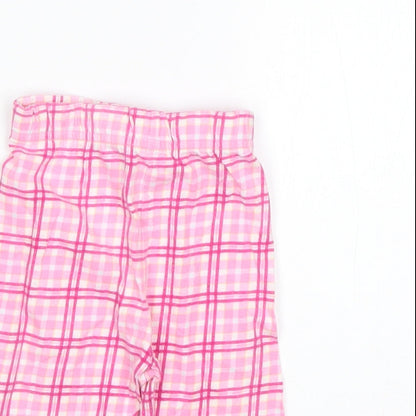 NEXT Girls Pink Plaid   Pyjama Pants Size 3-6 Months