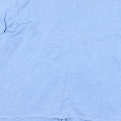 BHS Womens Blue Round Neck  Cotton Cardigan Jumper Size 18