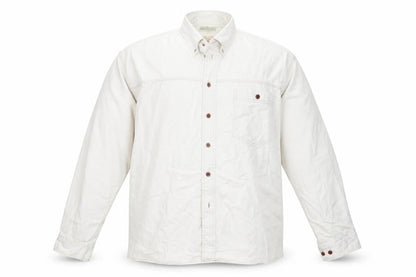 Front view of Cavenline men’s white button-up, size XL, collared