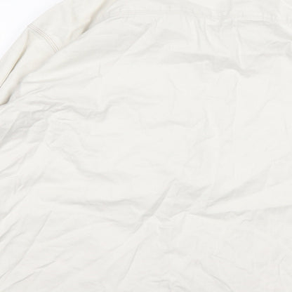 Mens UK Size XL Cavenline White  Button-Up Long Sleeve Casual Shirt