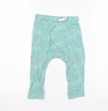 M&S Baby Green  Cotton Sweatpants Trousers Size 12-18 Months