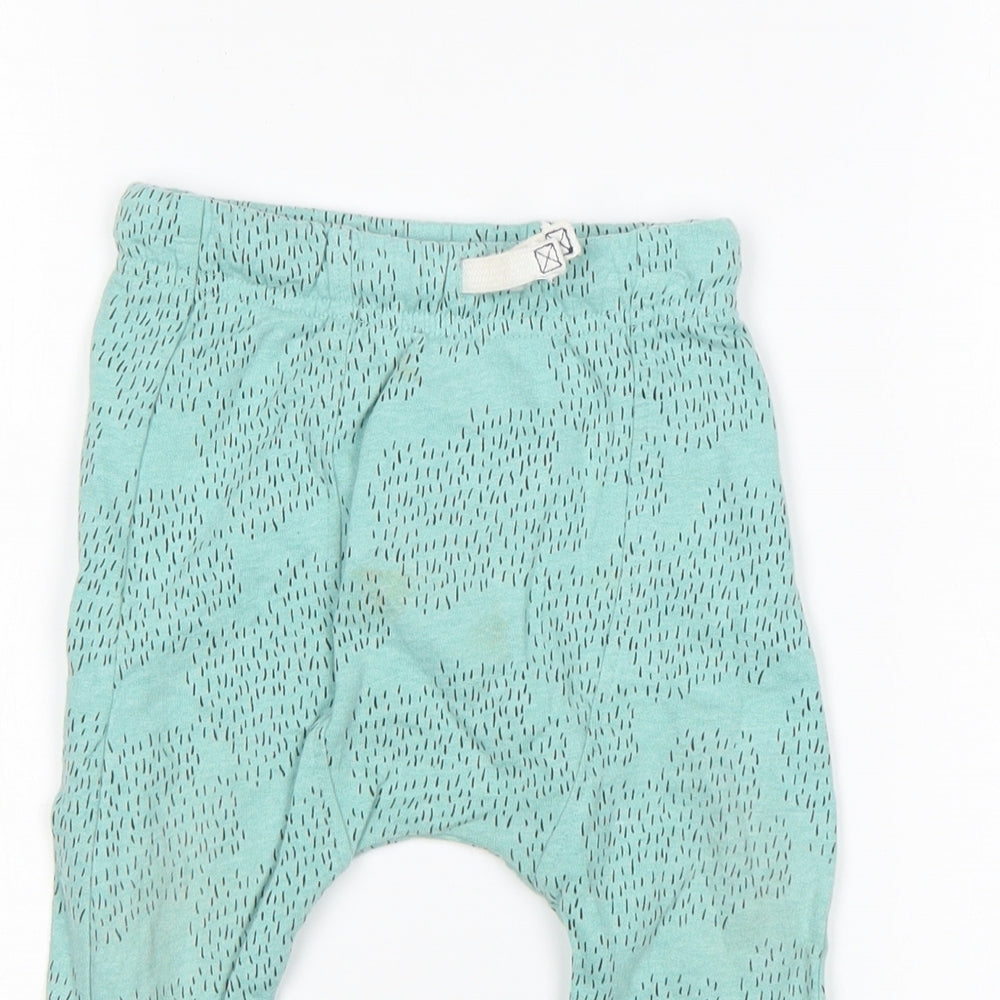 M&S Baby Green  Cotton Sweatpants Trousers Size 12-18 Months