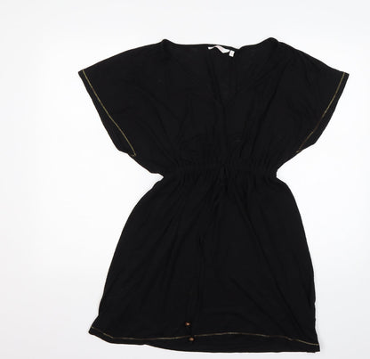 Papaya Womens Black  Polyester Fit & Flare  Size S  V-Neck