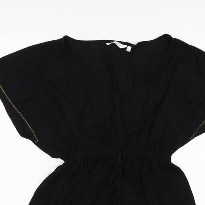 Papaya Womens Black  Polyester Fit & Flare  Size S  V-Neck