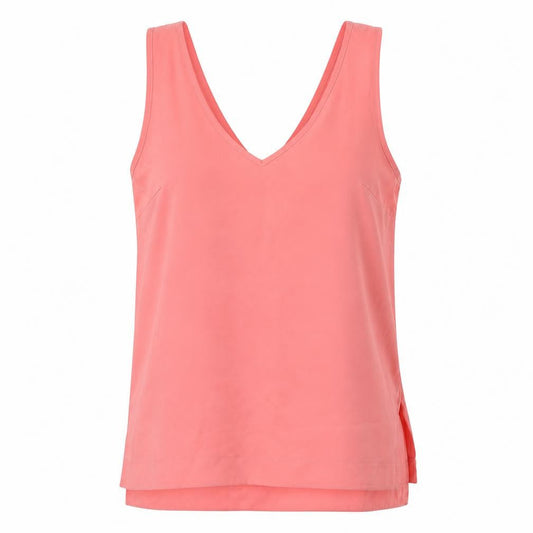 Front view of Atmosphere women’s pink polyester basic blouse, size UK 12, v-neck