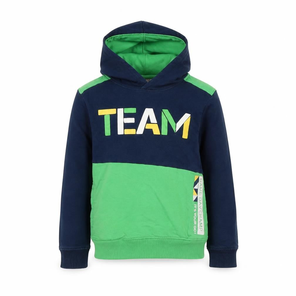 Front view of Max boys’ multicoloured cotton pullover hoodie, size 8-9, years