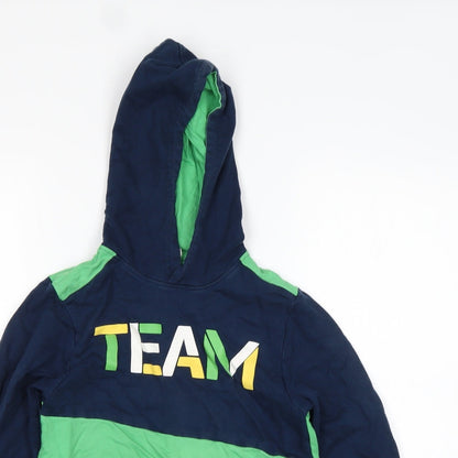 Close-up detail of Max boys’ multicoloured cotton pullover hoodie, size 8-9, years