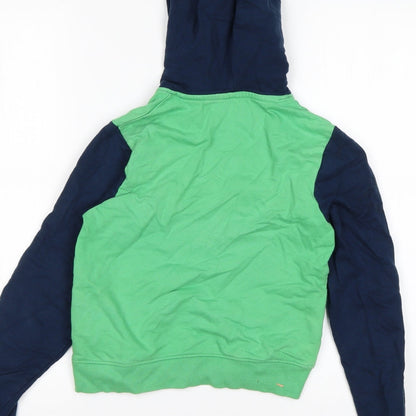 Brand and care label for Max boys’ multicoloured cotton pullover hoodie, size 8-9, years