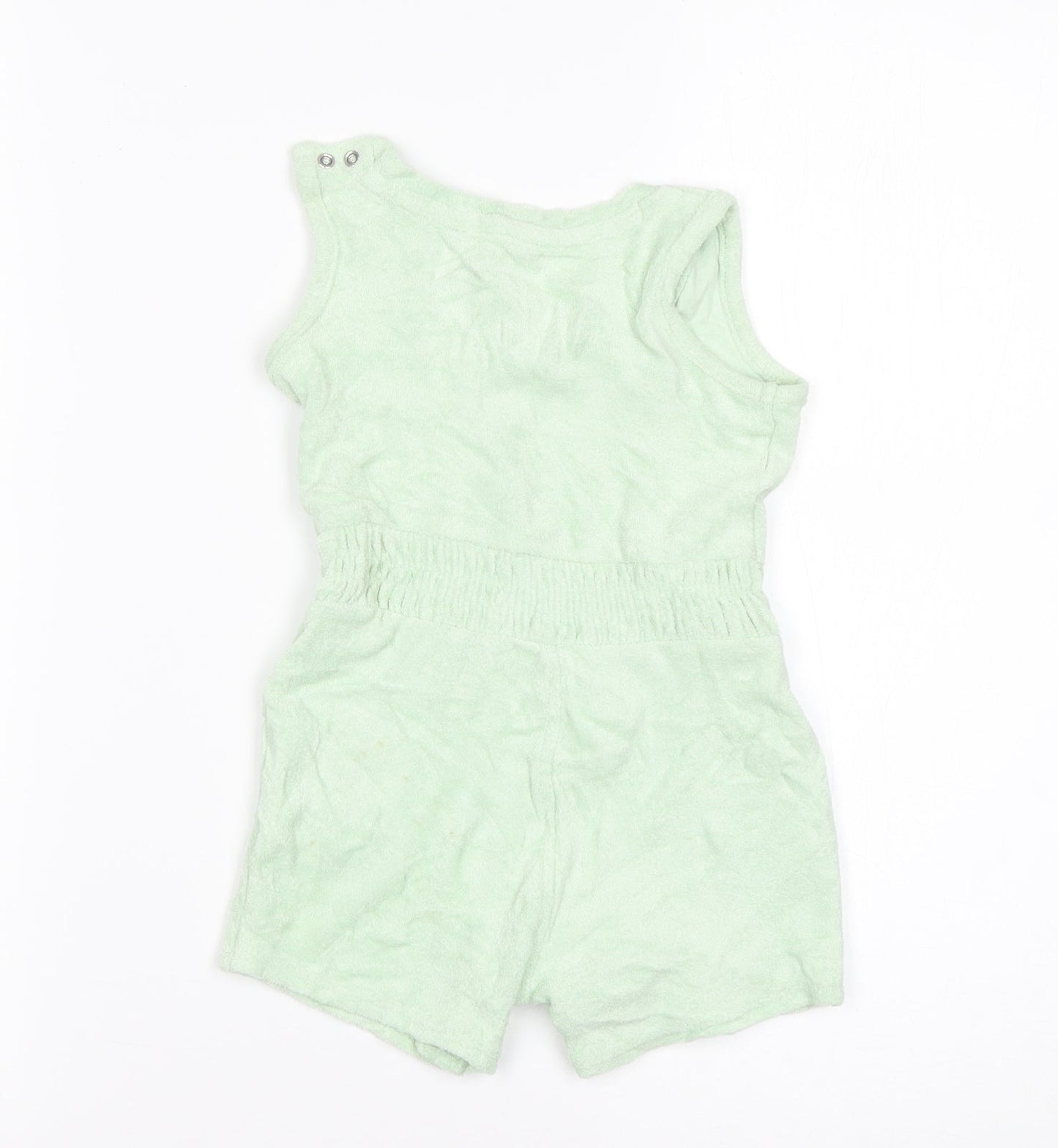 Primark Girls Green  Cotton Romper One-Piece Size 6-9 Months