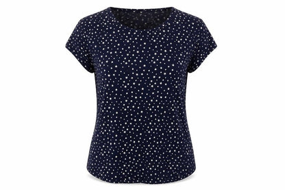 Front view of H&M women’s multicoloured polka dot cotton top pyjama top, size S