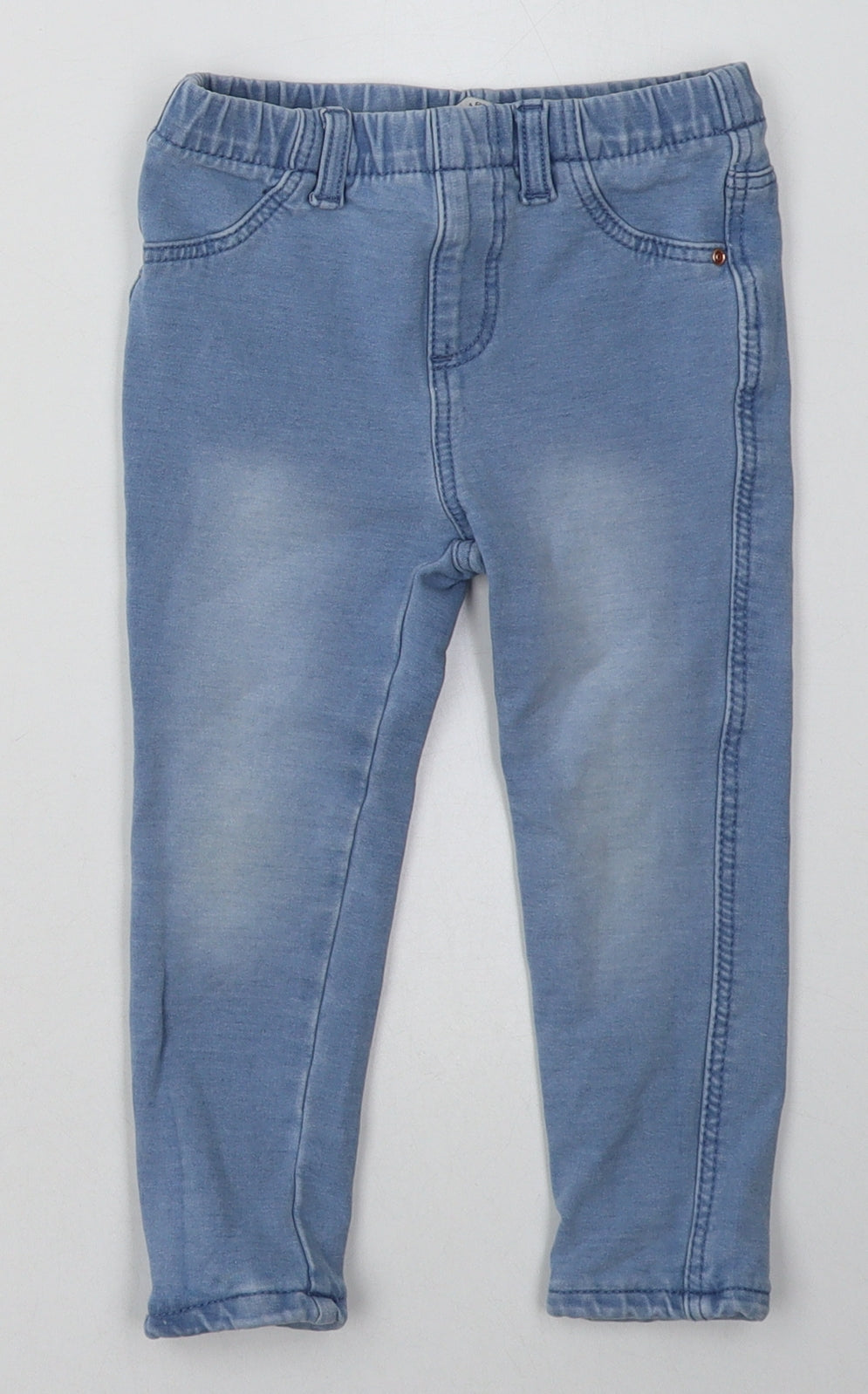 Primark Girls Blue  Cotton Jogger Trousers Size 24 Months