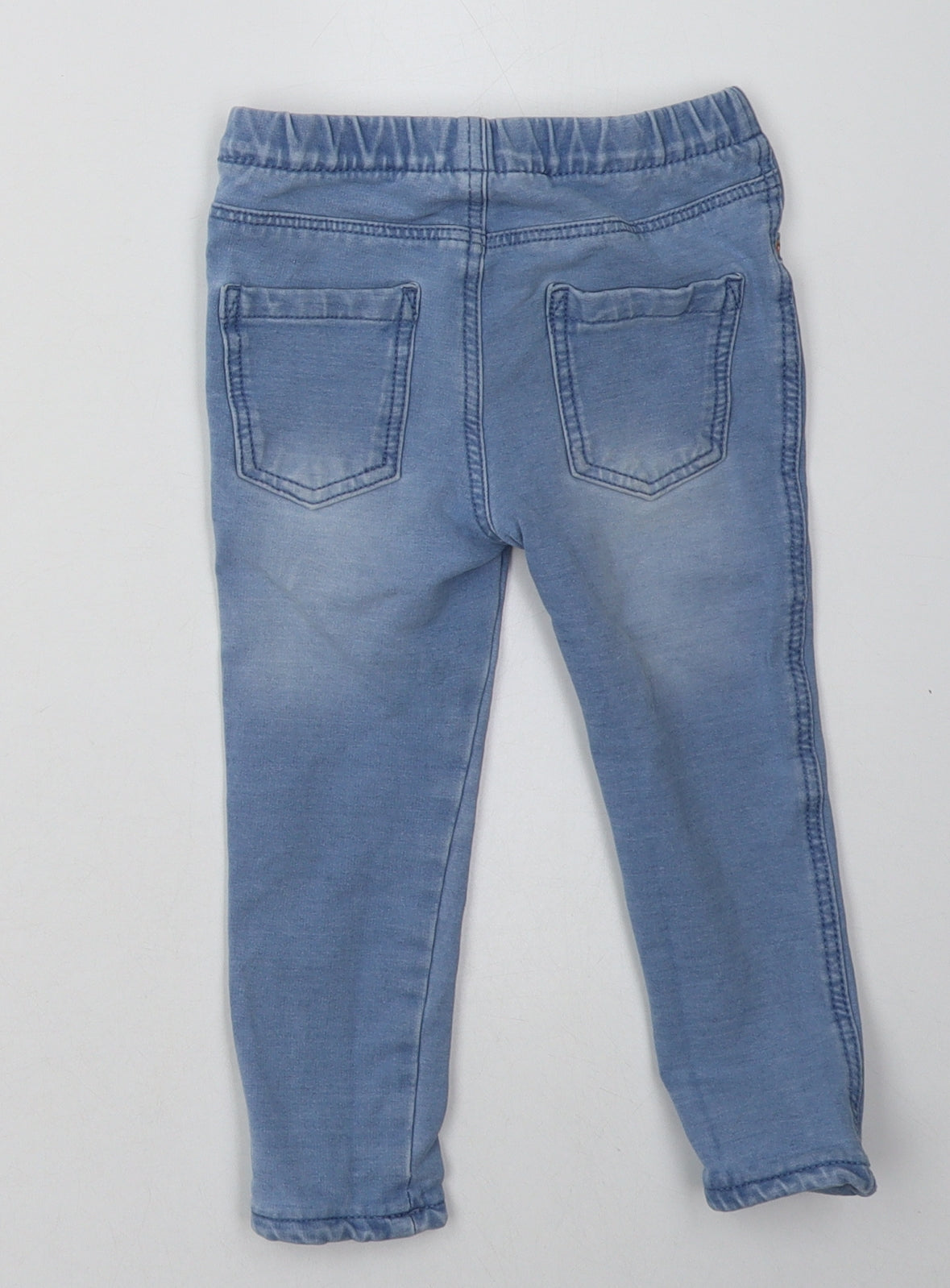 Primark Girls Blue  Cotton Jogger Trousers Size 24 Months