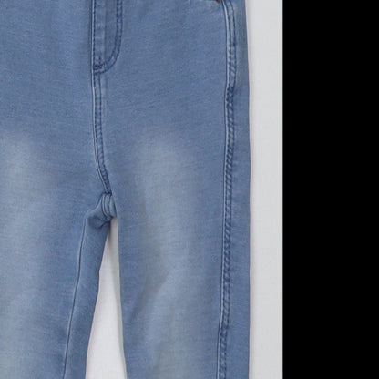 Primark Girls Blue  Cotton Jogger Trousers Size 24 Months