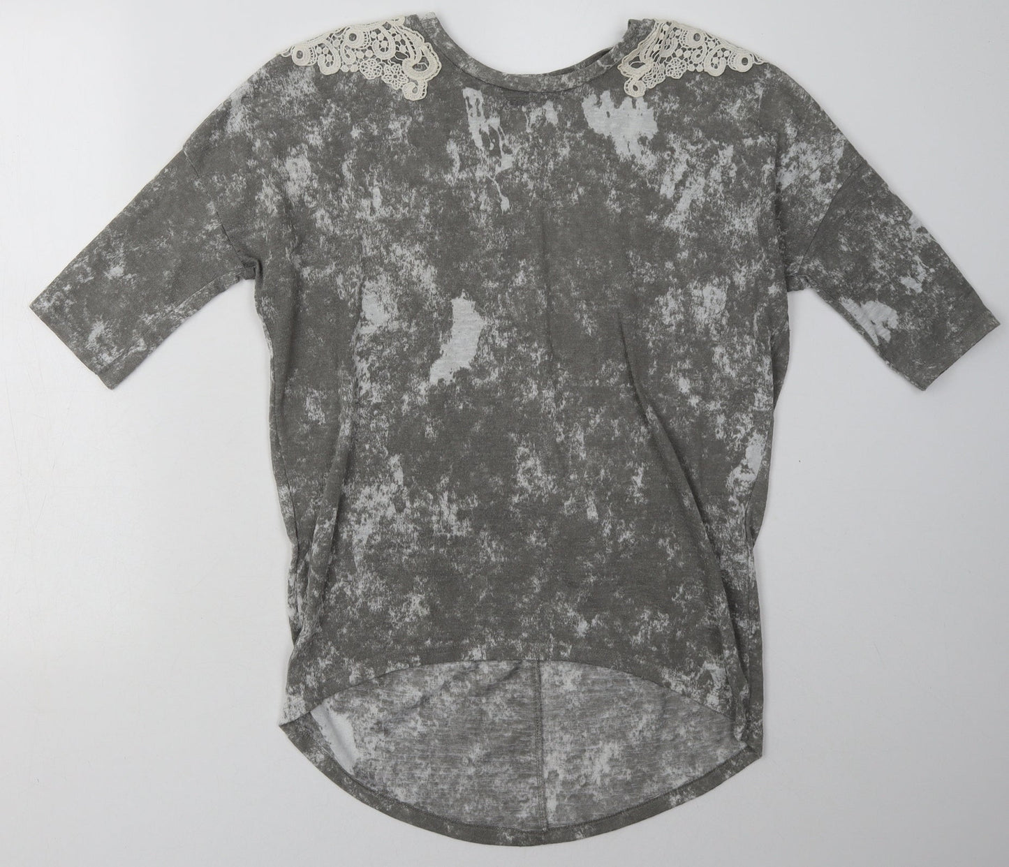 George Womens Grey Geometric Polyester Pullover Sweatshirt Size 10  Pullover
