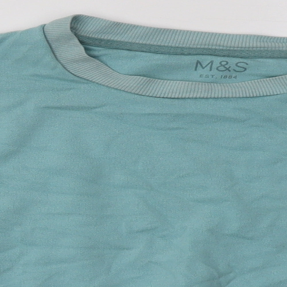 Marks and Spencer Girls Blue  Cotton Basic Casual Size 10-11 Years Crew Neck Pullover - ill do it later
