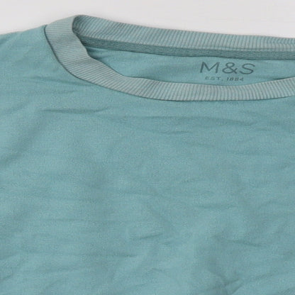 Marks and Spencer Girls Blue  Cotton Basic Casual Size 10-11 Years Crew Neck Pullover - ill do it later