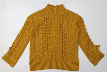 Matalan Womens Yellow  Acrylic Pullover Sweatshirt Size XS  Pullover