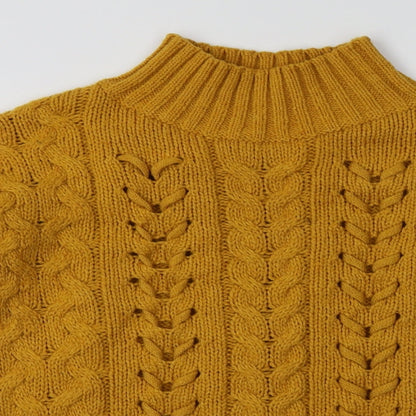 Matalan Womens Yellow  Acrylic Pullover Sweatshirt Size XS  Pullover