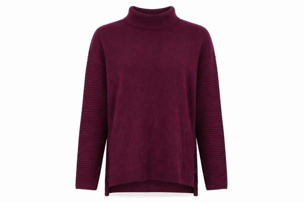 Front view of Primark women’s purple cotton pullover sweatshirt, size S, pullover