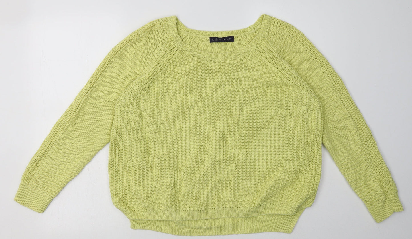 Womens UK Size 16 Marks and Spencer Yellow Pullover Sweatshirt