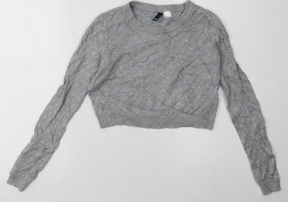 Womens UK Size XS H&M Grey Pullover Sweatshirt