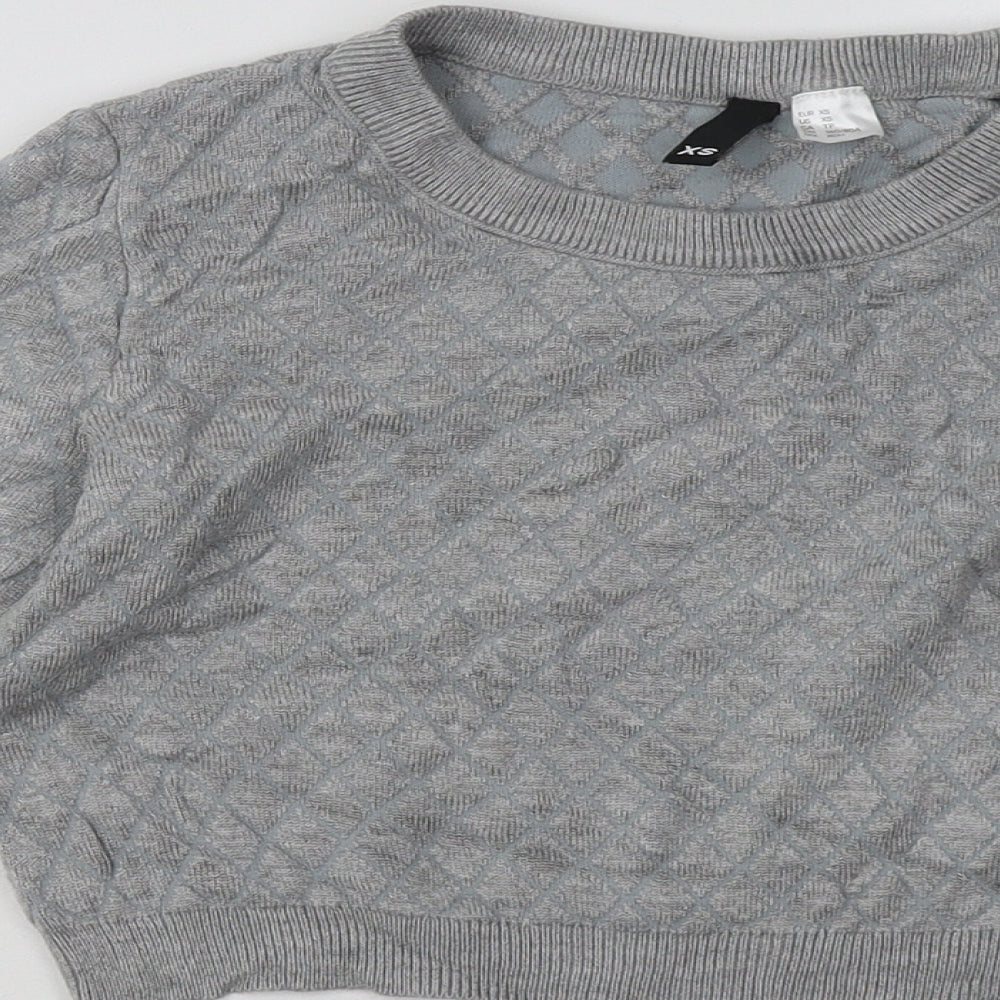 Womens UK Size XS H&M Grey Pullover Sweatshirt