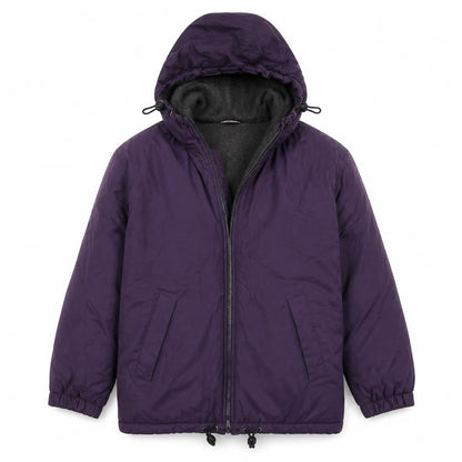 Front view of C&A girls’ purple jacket coat, size 13, years zip