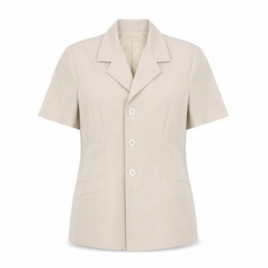 Front view of Select women’s beige polyester jacket suit jacket, size UK 14